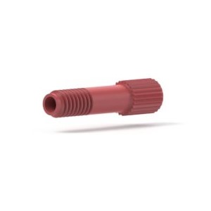 Upchurch Scientific VacuTight Fitting for 1/16 inch OD Tubing, Long, 10-32 Flat-Bottom, Headless Knurl, PEEK, Red, Single - P-846 - Click Image to Close